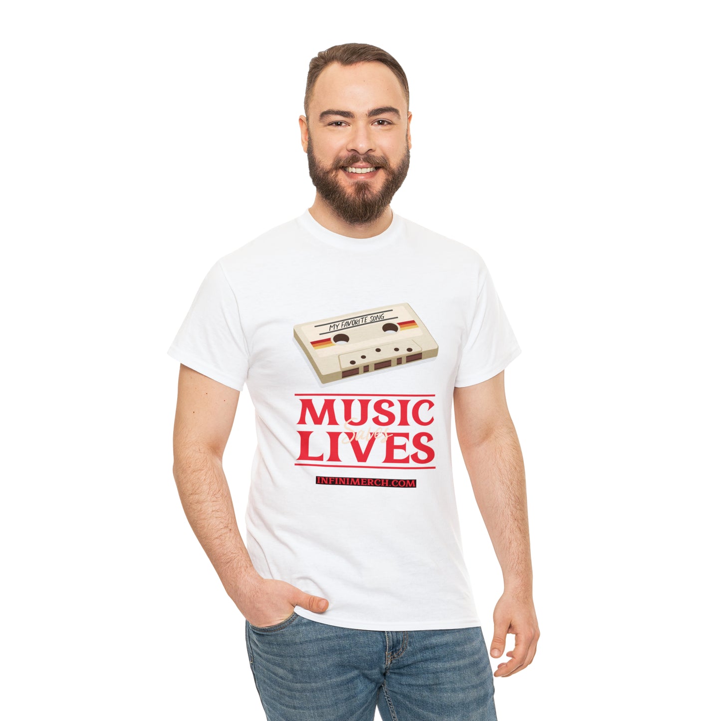 Music Saves Lifes Heavy Cotton Tee