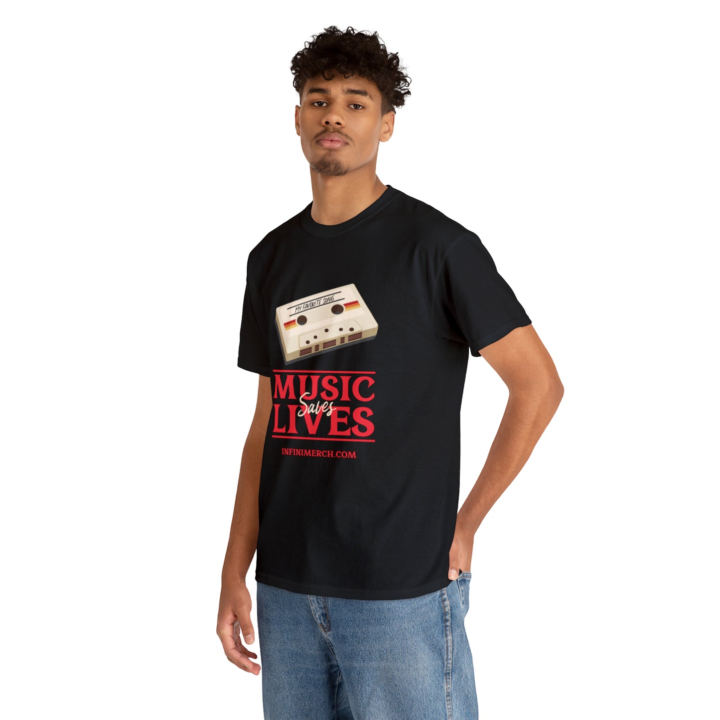 Music Saves Lifes Heavy Cotton Tee