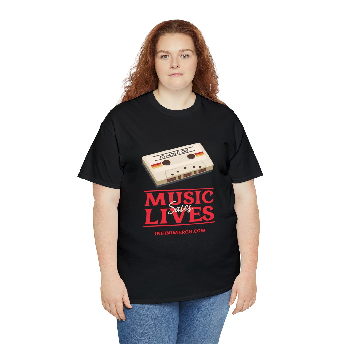Music Saves Lifes Heavy Cotton Tee