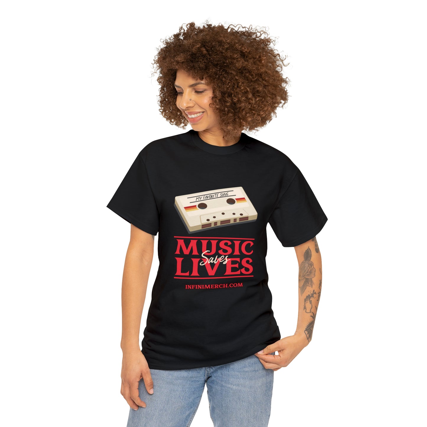 Music Saves Lifes Heavy Cotton Tee