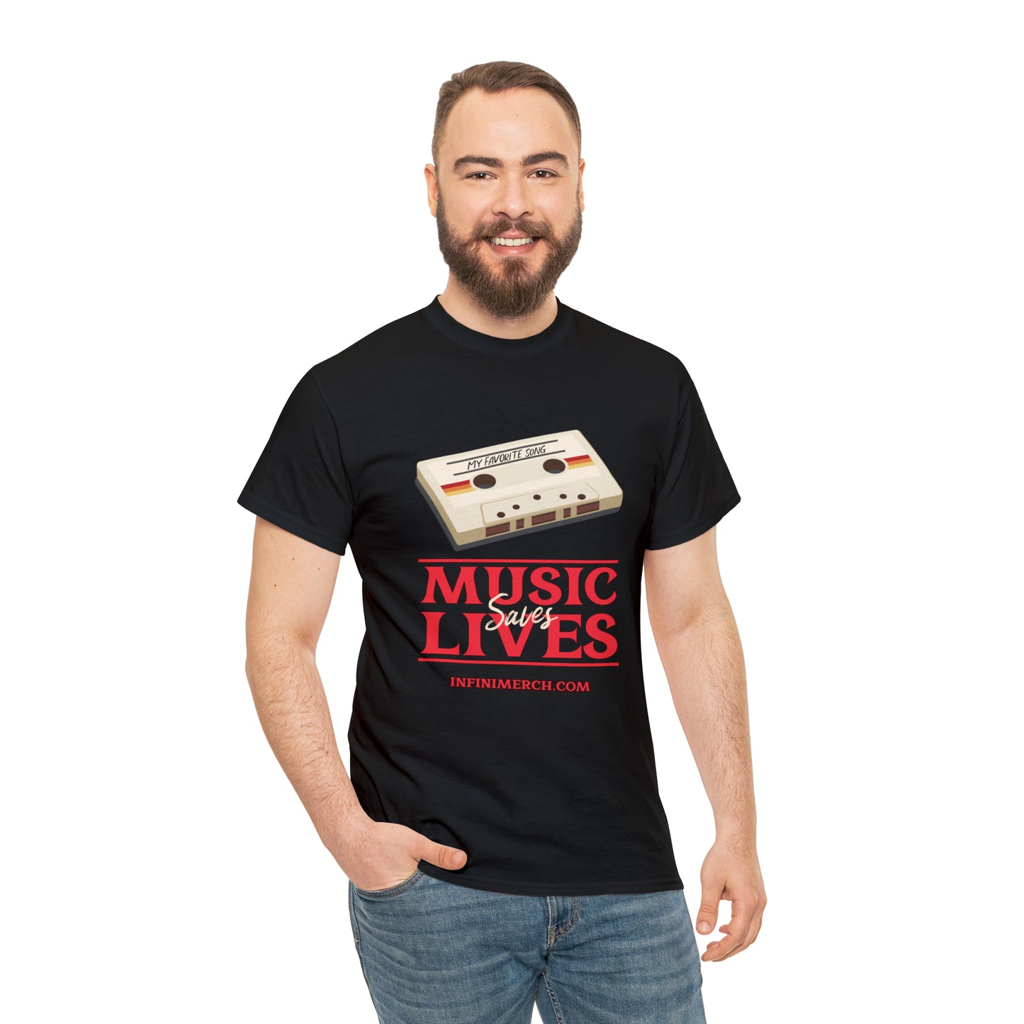 Music Saves Lifes Heavy Cotton Tee