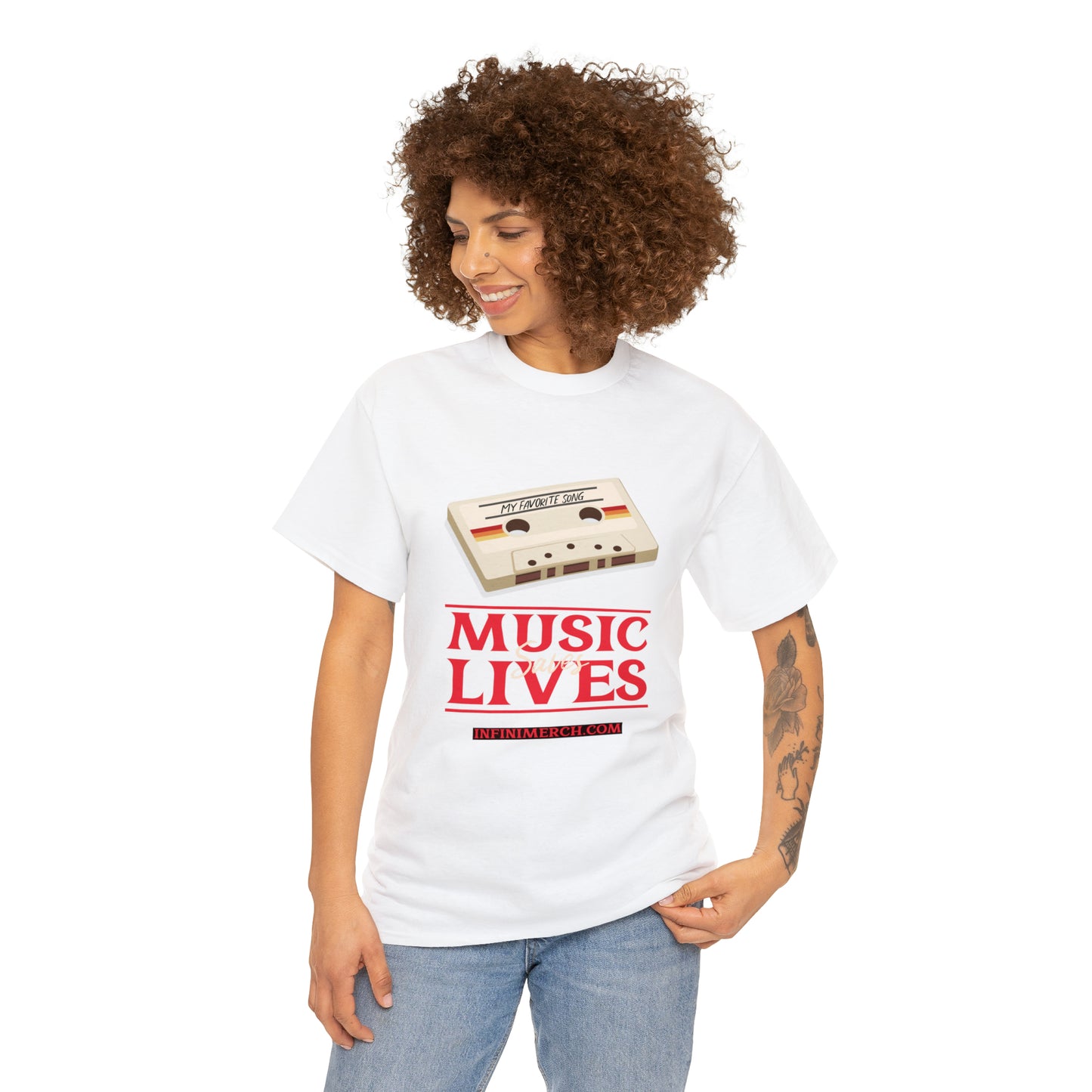 Music Saves Lifes Heavy Cotton Tee